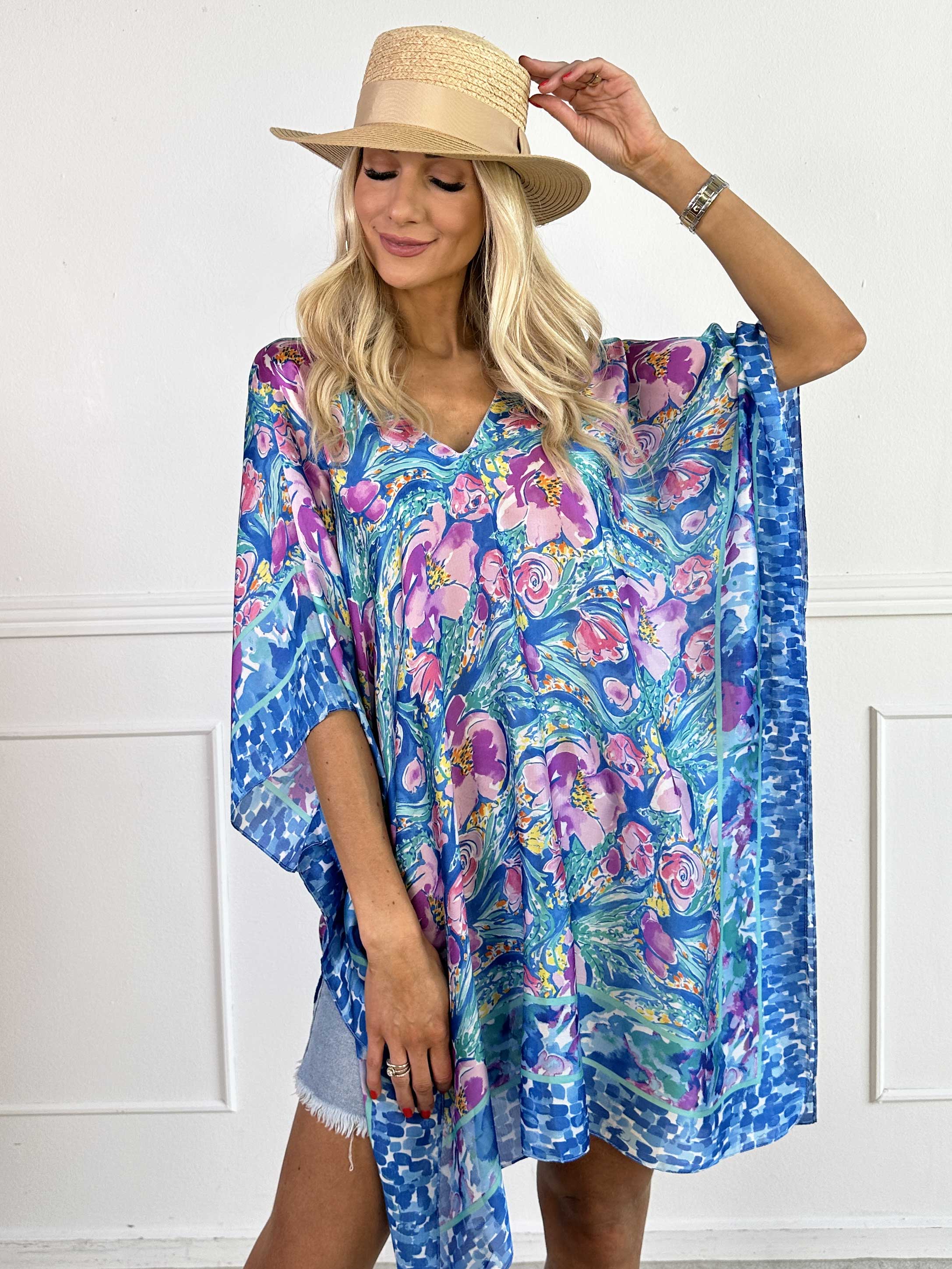 Fryd - Mönstrad tunika i mjuk viskos och siden